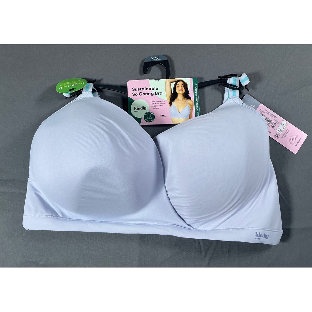 Kindly Yours Cross-over Hybrid Bra Halogen Blue Sustainable Wirefree XXXL NEW